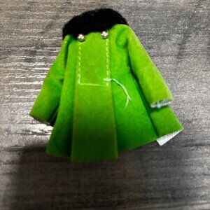Topper Dawn doll clothes green coat fur trim